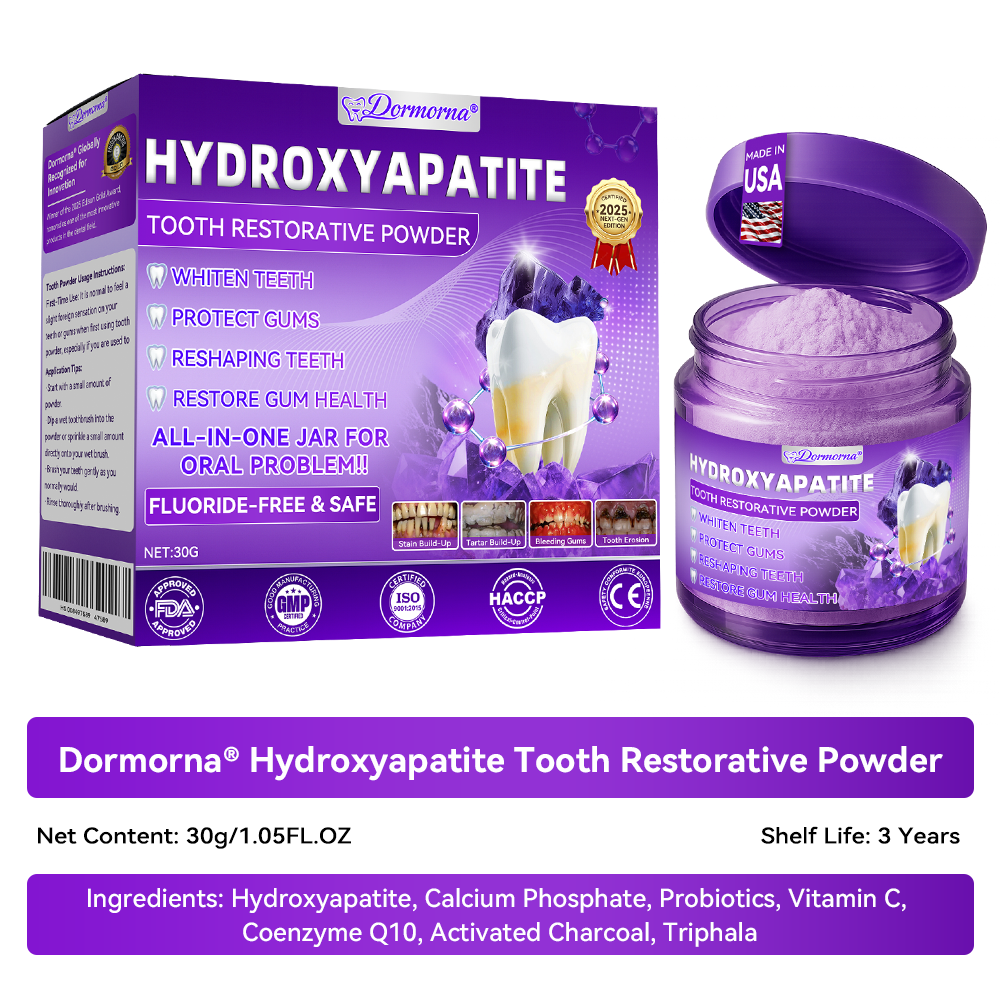 Dentist Recommended 🎉 Dormorna® Hydroxyapatite Teeth Whitening Powder – (Comprehensive Protection for Your Oral Health and Teeth) 🏆