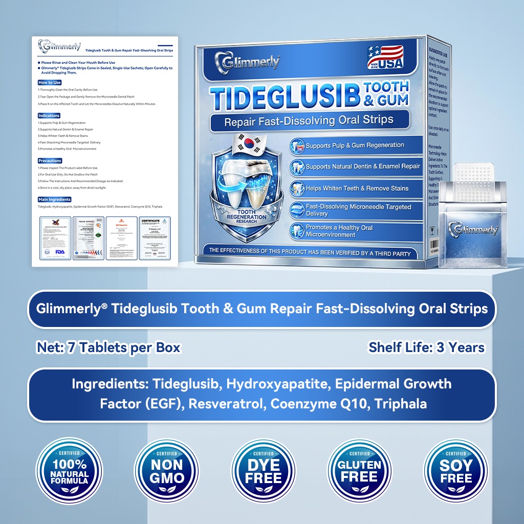 𝐺𝑙𝑖𝑚𝑚𝑒𝑟𝑙𝑦® 𝑇𝑖𝑑𝑒𝑔𝑙𝑢𝑠𝑖𝑏 𝑇𝑜𝑜𝑡ℎ & 𝐺𝑢𝑚 𝑅𝑒𝑝𝑎𝑖𝑟 𝐹𝑎𝑠𝑡-𝐷𝑖𝑠𝑠𝑜𝑙𝑣𝑖𝑛𝑔 𝑂𝑟𝑎𝑙 𝑆𝑡𝑟𝑖𝑝𝑠